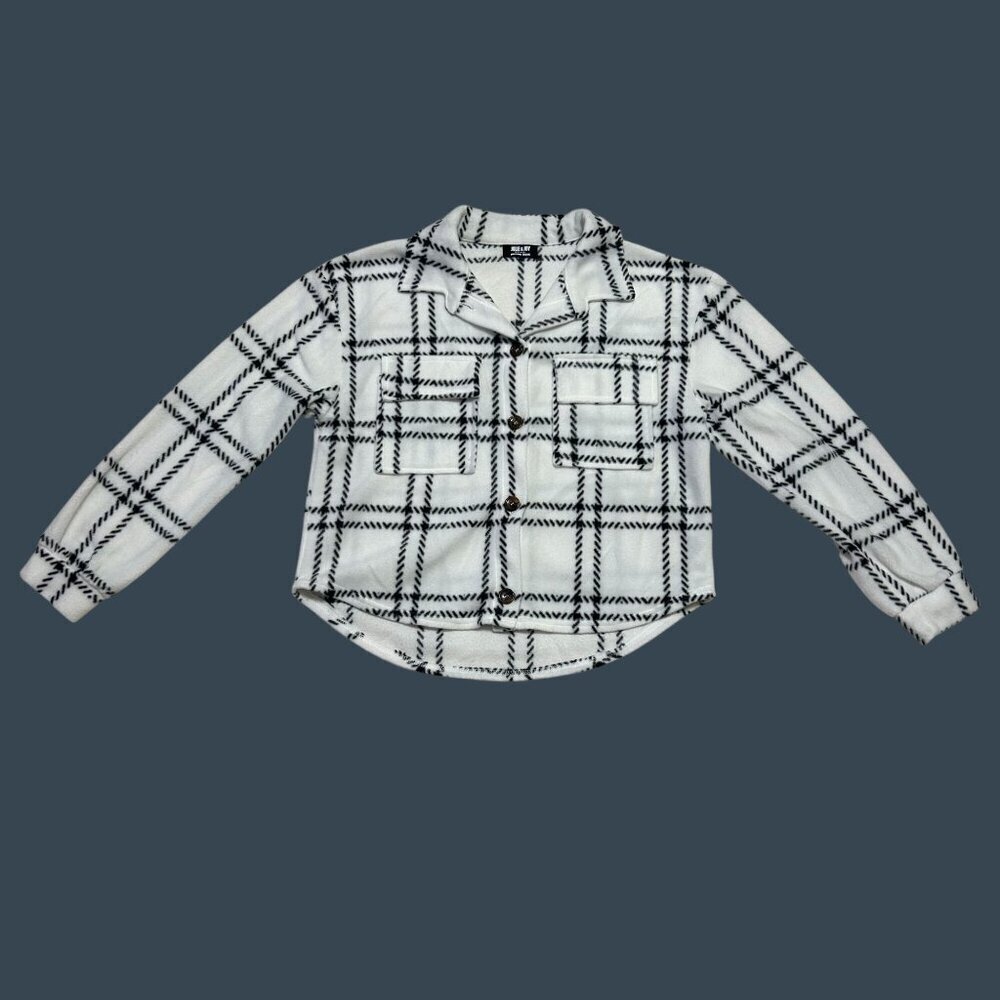 Jolie & Joy Womens‎ Medium Plaid Fleece Button-Up Cottagecore Cabincore Ranch